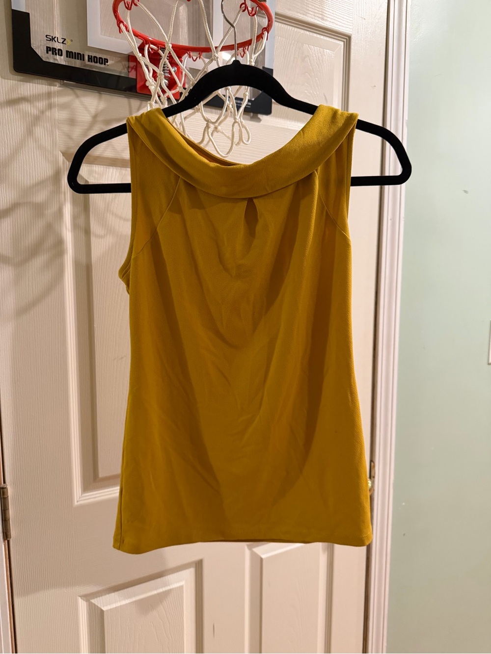 Ann Taylor Mustard Yellow Cowl Neck Sleeveless Tank